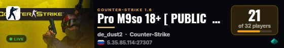 Pro M9so 18+ [ PUBLIC  © ] live status badge