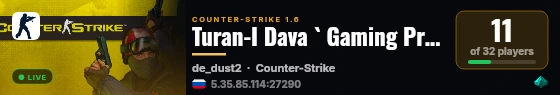 Turan-I Dava ` Gaming Pro Pub live status badge