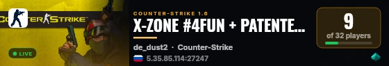 X-ZONE #4FUN + PATENTES + TOP15 FACA @BRXGames live status badge