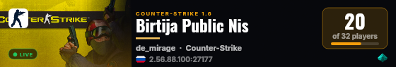 Birtija Public Nis live status badge