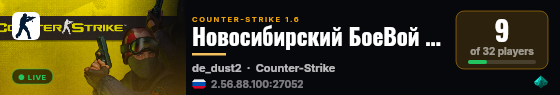Новосибирский БоеВой СеРвер +18 live status badge
