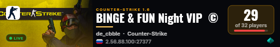BINGE & FUN Night VIP  © live status badge