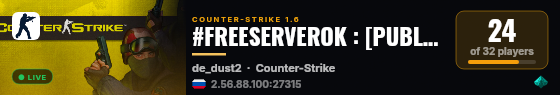 #FREESERVEROK : [PUBLIC] live status badge