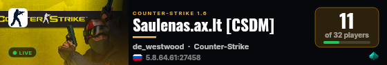 Saulenas.ax.lt [CSDM] live status badge