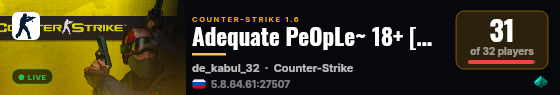 Adequate PeOpLe~ 18+ [НОЧНОЙ VIP] live status badge