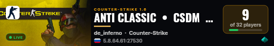 ANTI CLASSIC  •  CSDM  •  [FREE VIP] live status badge