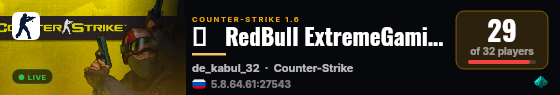 亗   RedBull ExtremeGaming ® | CSDM   ✪ live status badge