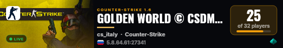 GOLDEN WORLD © CSDM 18+ live status badge