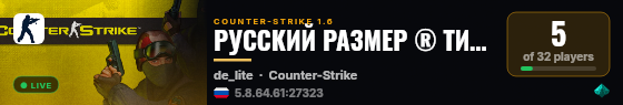 РУССКИЙ РАЗМЕР ® ТИПИЧНЫЙ DUST2 live status badge