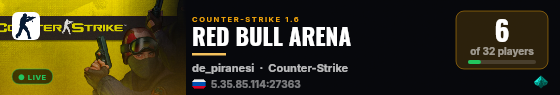 RED BULL ARENA live status badge