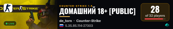 ДОМАШНИЙ 18+ [PUBLIC] live status badge