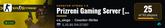 Prizreni Gaming Server [PRO CLASSIC] live status badge