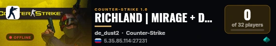 RICHLAND | MIRAGE + DUST2 | !case | !ws | !gloves | live status badge