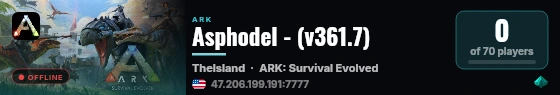Asphodel - (v361.7) live status badge