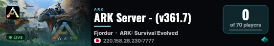 ARK Server - (v361.7) live status badge