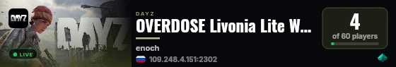 OVERDOSE Livonia Lite WIPE 29.08 live status badge