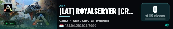 [LAT] ROYALSERVER [CROSS-PVE] GENESIS 2 x4 - (v361.5) live status badge