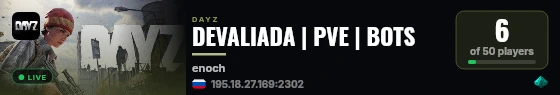 DEVALIADA | PVE | BOTS live status badge