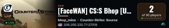 [FaceWAN] CS:S Bhop [US East] live status badge