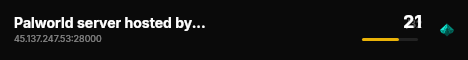 Palworld server hosted by G-Portal live status badge
