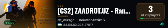 [CS2] ZAADROT.UZ - Random rounds #4 | !KNIFE !SKINS live status badge