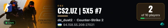 CS2.UZ | 5X5 #7 live status badge