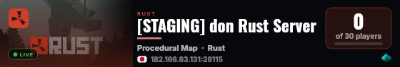 [STAGING] don Rust Server live status badge