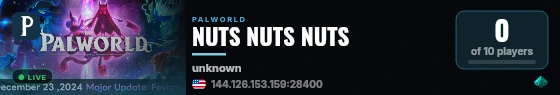 NUTS NUTS NUTS live status badge