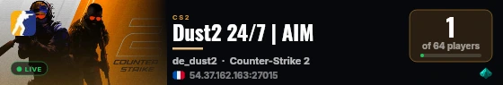 Dust2 24/7 | AIM live status badge