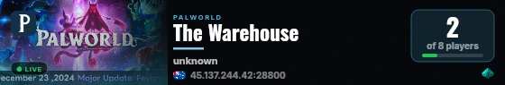 The Warehouse live status badge