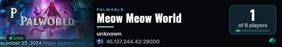 Meow Meow World live status badge