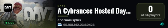 A Cybrancee Hosted DayZ Server live status badge