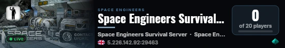 Space Engineers Survival Server live status badge