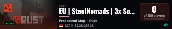 EU | SteelNomads | 3x Solo/Duo/Trio | Weekly | Wiped 26/07 live status badge