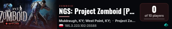 NGS: Project Zomboid [PvP] live status badge