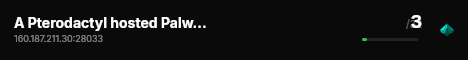 A Pterodactyl hosted Palworld Server live status badge