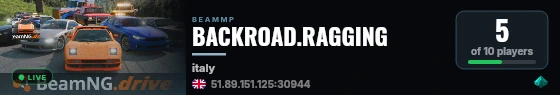 BACKROAD.RAGGING live status badge