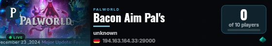 Bacon Aim Pal's live status badge