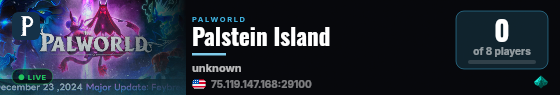 Palstein Island live status badge