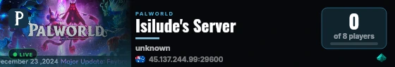 Isilude's Server live status badge