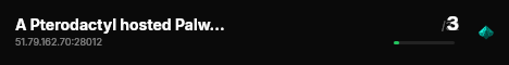 A Pterodactyl hosted Palworld Server live status badge