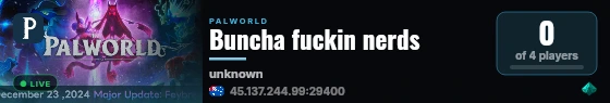 Buncha fuckin nerds live status badge