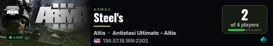 Steel's live status badge