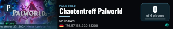 Chaotentreff Palworld live status badge