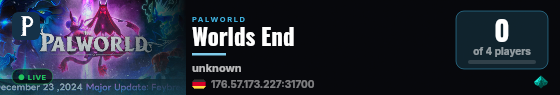 Worlds End live status badge