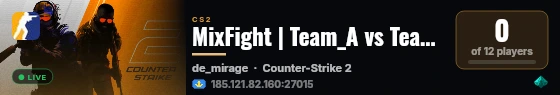 MixFight | Team_A vs Team_B live status badge