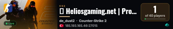 ☪︎ Heliosgaming.net | Pro&Pub | +FPS -LAG | .gg/hga live status badge