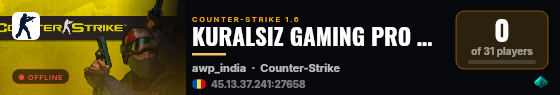KURALSIZ GAMING PRO PUBLIC 2017 live status badge