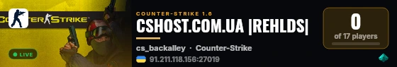 CSHOST.COM.UA |REHLDS| live status badge