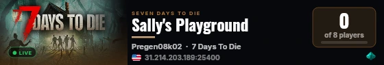 Sally's Playground live status badge